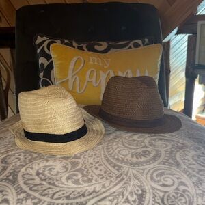 Stylish Women’s Fedora Hat Set - Cream and Brown